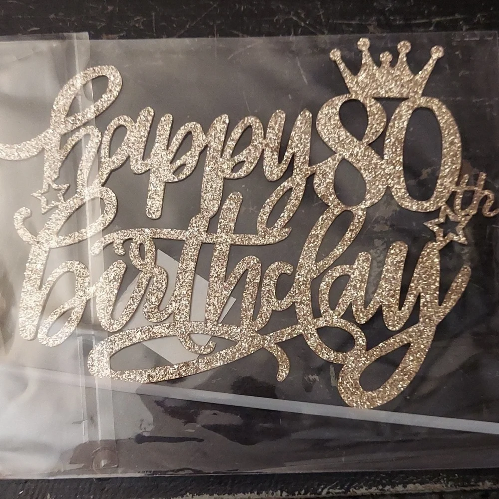 80 Rose Gold 32in Balloons and Gold Happy Birthday Cake Topper